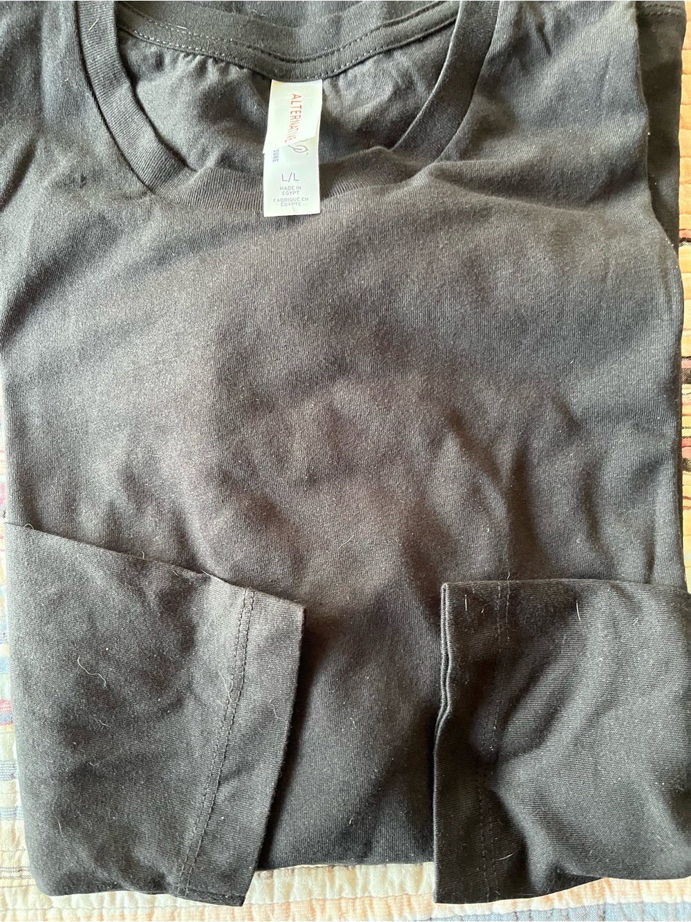 New Alternative Apparel Black Crewneck Long Sleeve T-Shirt #5
